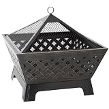 from Landmann Landmann - Fire Pit - Outdoor Garden Heater - Cross Hatch Pattern - with Cover