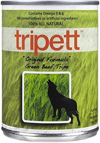 Pack of 12, 13 OZ, Pure Green Beef Tripe Natural Dog Food
