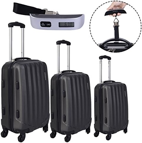 luggage hardside 3 Pcs Luggage Travel Set Bag ABS Trolley Suitcase + Luggage Scale luggage set