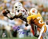 Stanley Morgan Autographed/Hand Signed New England Patriots 16x20 Photo (White Jersey)
