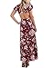 Eshion Women's Boho V Neck Backless Retro Split Floral Maxi Dress