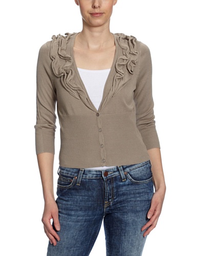 VERO MODA Damen Strickjacke, 10075585 Hope 3/4 Cardigan, Gr. 40 (L), Grau (LT. HEMP SAND) Preisvergleich