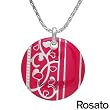 ROSATO Made in Italy Pleasant Necklace With 0.50ctw Cubic zirconia Well Made in Pink Enamel and 925 Sterling silver. Total item weight 33.8g