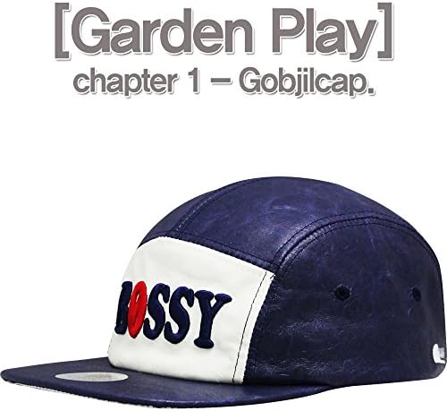 [Madangnori] Bossy Camp Hat, Flat Brim / Snap Back, Stylish Cap Made with Vegetable Synthetic Leather, Peanut Return, Bossy Boots (Navy)
