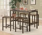 Atlas 5-Piece Dining Set in Matte Brown - Coaster - 150096