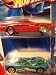 Hot Wheels 2 Pack Red Dodge Charger - Black Hood & Pin With Logo Down Side Gray Carriage Jet Black Tinted Windows 5 Spoke & Variant Night Burner 5 spoke 2006 1/64