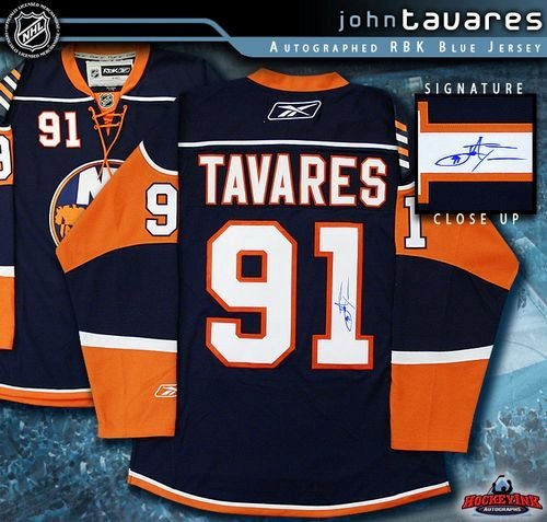 John Tavares New York Islanders Autographed/Hand Signed Blue Reebok Premier Jersey