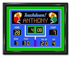 Game On Football Large Gloss Black Personalized Print