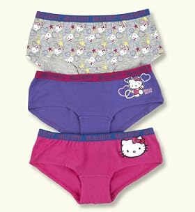 3 Pack- Older Girl's Cotton Blend Hello Kitty Assorted Boxers