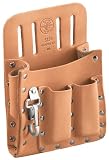 Klein Tools 5126 Leather 5-Pocket Tool Pouch with Knife Snap