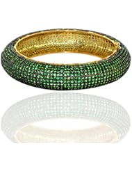 18kt Solid Gold Natural Tsavorite Bangle Bracelet Silver Wedding Jewelry