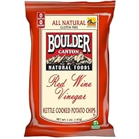 Boulder Canyon Red Wine Vinegar Kettle Chips, 5-Ounce Bags