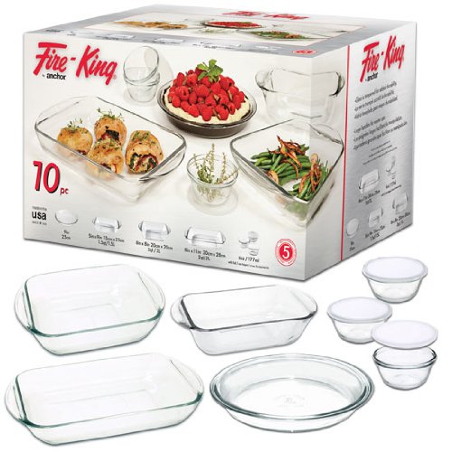 Fire King By Anchor Hocking 10-piece Essentials Baking Bakeware Set