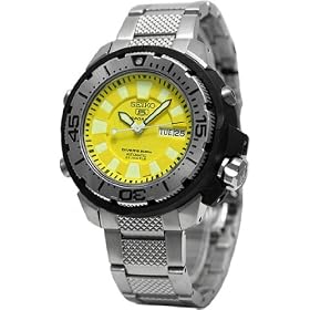 Seiko Wrist Watches-Seiko SKZ251K1 Men's Automatic Mechanical Self-Winding Dive Watch Yellow Dial