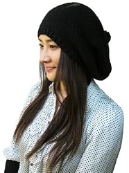 Handmade Alpaca Natural Fiber Fashion Rasta Hat - Pure Black (100% Knitted By Hand for Women and Men)
