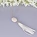 Zhenhui High Quality Jewelry Faux Leather Tassel Stone Pendant Gold Tone Long Chain Women Fashion Necklace (White)