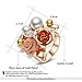 Yoursfs Elegant Austrian Crystal Pearl Enamel Rose Flower Engagement Cocktail Ring 18K Rose Gold Plated