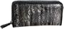 Jessica Simpson Rudy Double Zip-Around Wallet,Striped Black/Black,one size