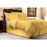 Sateen Stripe 300TC Duvet Cover, Full/Queen, Gold