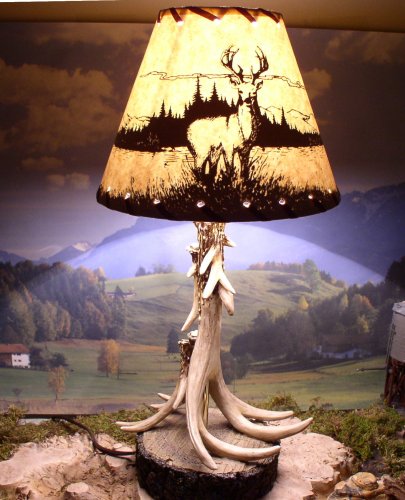 Antler Lamps with Deer Shade