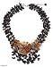Pearl and garnet flower necklace, 'Blossoming Sun'