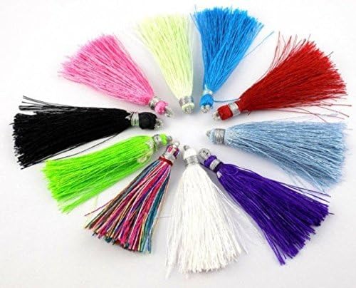 10 Pcs Multi Color Silk Tassel Beautiful Necklace Making Link 2" Long Tassel,Beautiful Earring Jewelry Finding