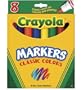 Crayola Non-Washable Markers, Broad Point, Classic Colors, 8/Set (58-7708)