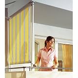 Balkonsichtschutz, 100% Polyacryl, für Klemm-Markise und Wind- und Sichtschutz gelb-grau Breite 120 cm