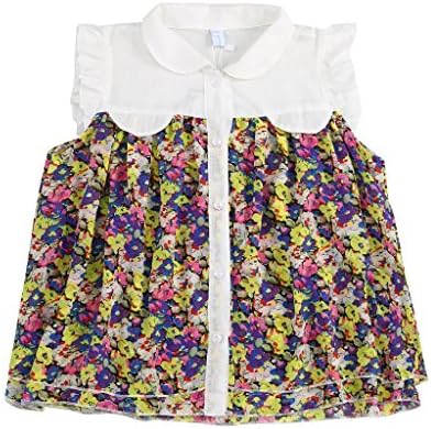 Cavalli Kids Little Girls' Floral Pattern Patchwork Chiffon Blouse Size US 6 White