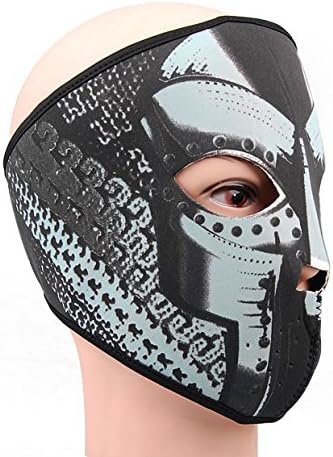 Brand New Reversible Black Gray Doodles Full Face Mask Motorcycle Light Weight Ski Snow Warm 2 in 1 Hot