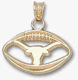 Texas Longhorns Longhorn Pierced Football Pendant - 14KT Gold Jewelry