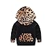 Baby Girls Floral Fleece Hoodie+ Floral Pant Leggings 2 Piece Outfits Set (12-18M, Leopard)