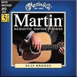 Martin M150 80/20 Acoustic Guitar Strings, Medium 3 Pack