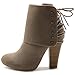 Ollio Women Shoe Faux Suede Fashion Collar Ankle High Heel Boots