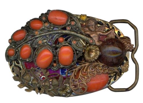 Click here to buy Enchanted Coral Garden Artisan Belt Buckle.