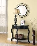 Coaster 3-Piece Table, Mirror and Lamp Set, Black