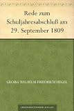 Rede zum Schuljahresabschluß am 29. September 1809 (German Edition)