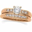 14K Rose Gold Diamond Wedding Set - 0.75 Ct.