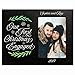 LifeSong Milestones Personalized Our First Christmas Engaged Wreath Printed photo frame holds 4x6 photograph Exclusively by (Our First Christmas Engaged Wreath)