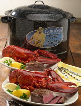 Downeast Maine Lobster Feast - Downeast Maine Lobster Feast for 2 with NY Strip Steaks by Filet Mignons Steaks