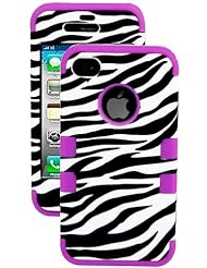 Wireless: myLife (TM) Purple - Zebra Stripes Series (3 Piece Protective) Hard and Soft Case for the iPhone 4/4S (4G) 4th Generation Touch Phone (Fitted Front and Back Solid Cover Case + Internal Silicone Gel Rubberized Tough Armor Skin + Lifetime Warranty + Sealed Inside myLife Authorized Packaging) "ADDITIONAL DETAILS: This three layer iphone 4 armor skin gel fit together case is made of grip easy smooth silicone and hardshell plates that slide in to your pocket easily yet wont slip out of your hand" - myLife Brand Products