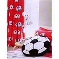 RED FOOTBALL CURTAINS TO MATCH DUVET 66X72