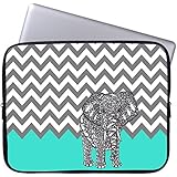 Elonbo 11-Inch Fashion Ripple Gray Elephant Waterproof Neoprene Laptop Soft Sleeve Case Bag Pouch Cover for 11" MacBook Air Samsung HP Dell Acer