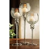SET OF 3 CLEAR HURRICANE GLASSES