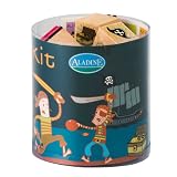 Aladine Pirate Themed Rubber Stamps, Set of 15 Plus 1 Ink Pad