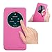 Zenfone 2 ZE550ML / ZE551ML Leather Case, Monoy Premium Smart Wake Up Leather Cover Frosted Hard Case for Asus Zenfone 2 (ZE550ML/ZE551ML) 5.5'' Inch (Rose-red Smart Leather Case)