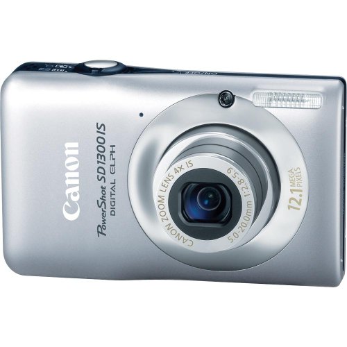 Canon PowerShot SD1300 IS 12.1 MP Digital Camera with 4x Wide Angle Optical Image Stabilized Zoom and 2.7-Inch LCD (Silver)