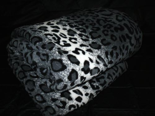 Queen Cheetah Fleece Blanket Grey and Black Super Soft Leopard New