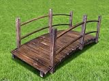 New 5' Decorative Stained Finish Wooden Bridge Garden Pond Outdoor Decor