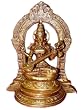 Indian Sclupture Hindu Goddess Saraswati Playing Veena in Temple Brass Statue 10 Inch